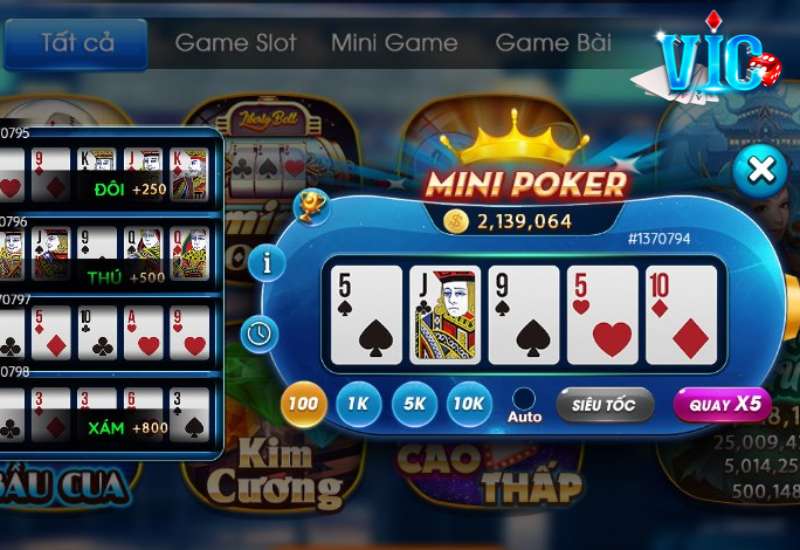 Mini Poker Là Gì? Chiến Lược Chơi Bất Bại Từ Cao Thủ Vicclub